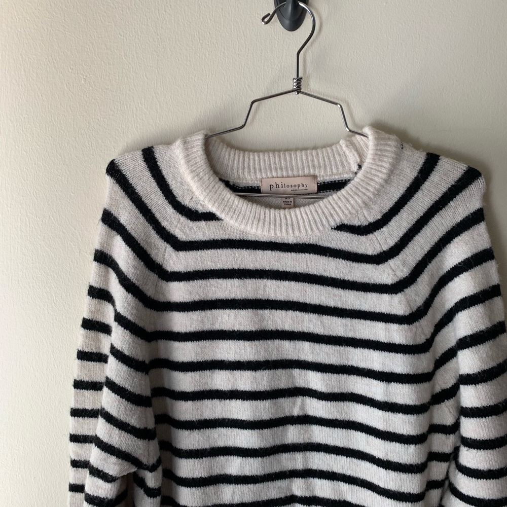 NEW Philosophy Oversized Striped Pullover Sweater - Picture 4 of 8